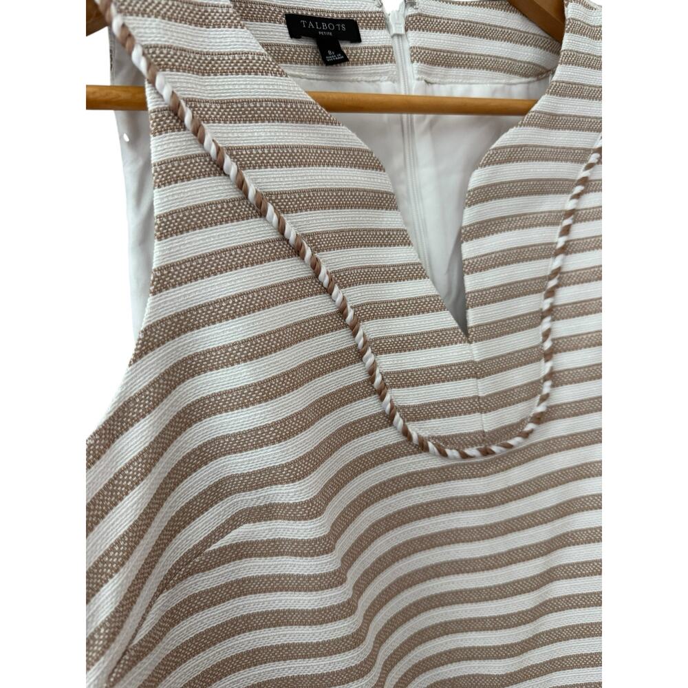 Talbots Sleeveless Split Neckline Shift Dress Sun… - image 5